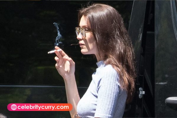Bella Hadid smoking